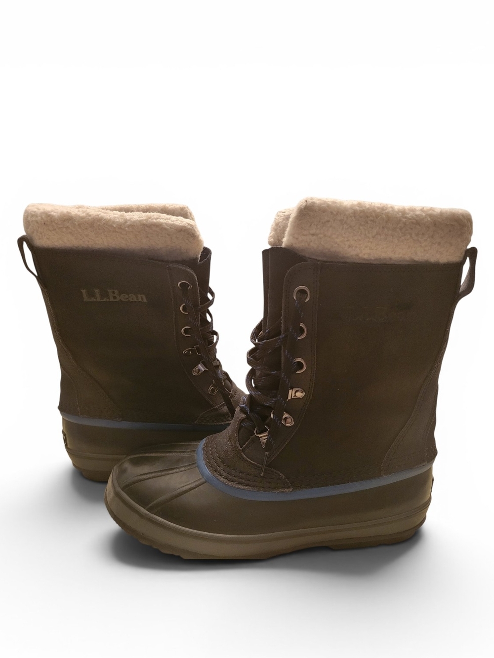 L.L.Bean Insulated Winter Boots in Brown with Shearling Collar. Size 10